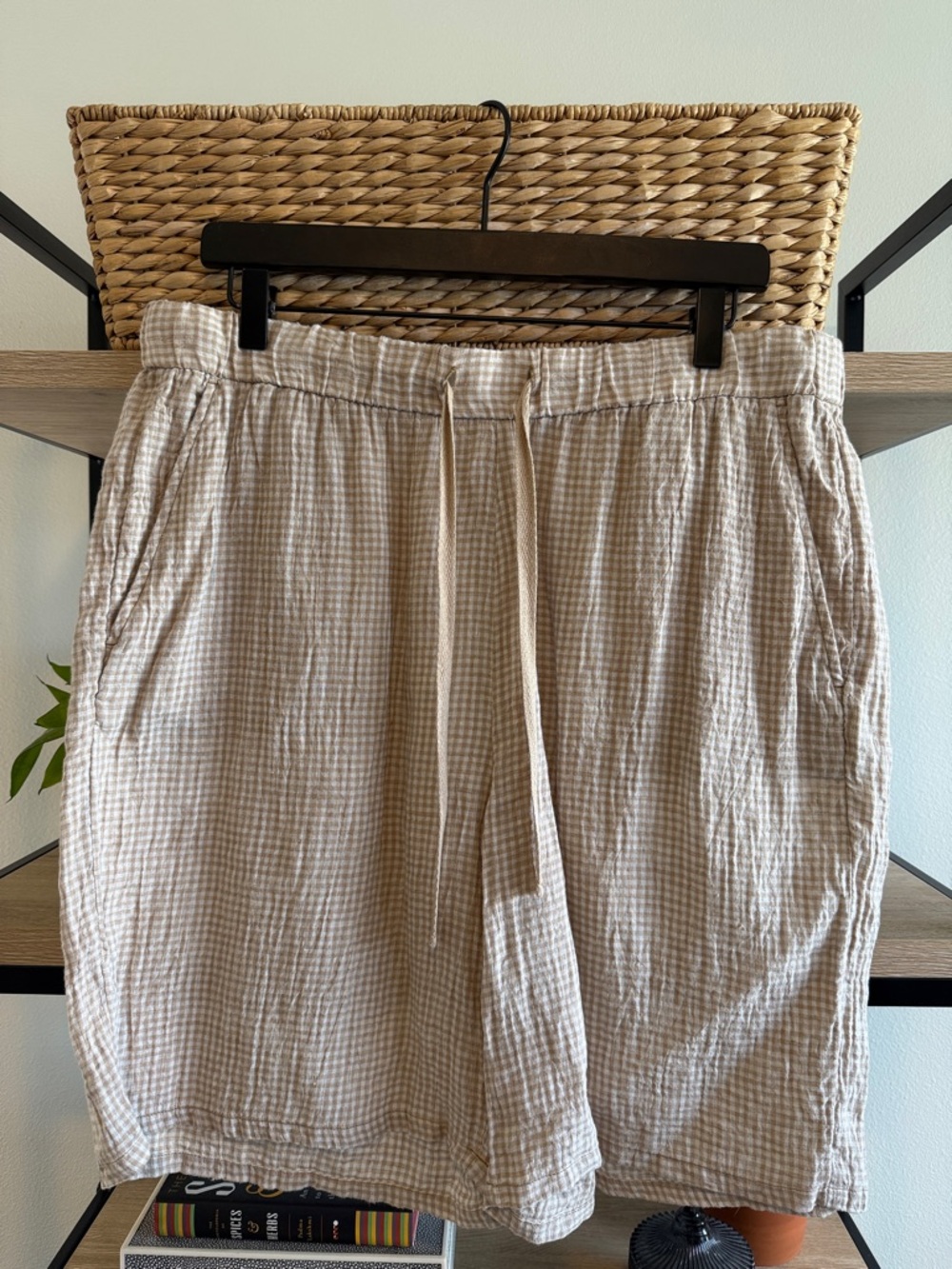 Eileen Fisher High-Rise 100% Organic Linen Bermuda Shorts